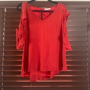 Loveriche cold shoulder red top